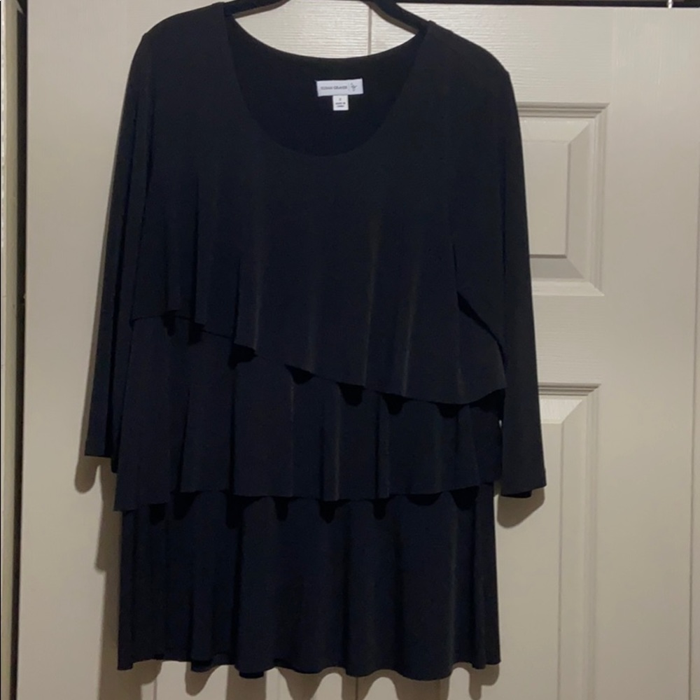 3/4 sleeve, Small, Susan Graver tiered blouse
